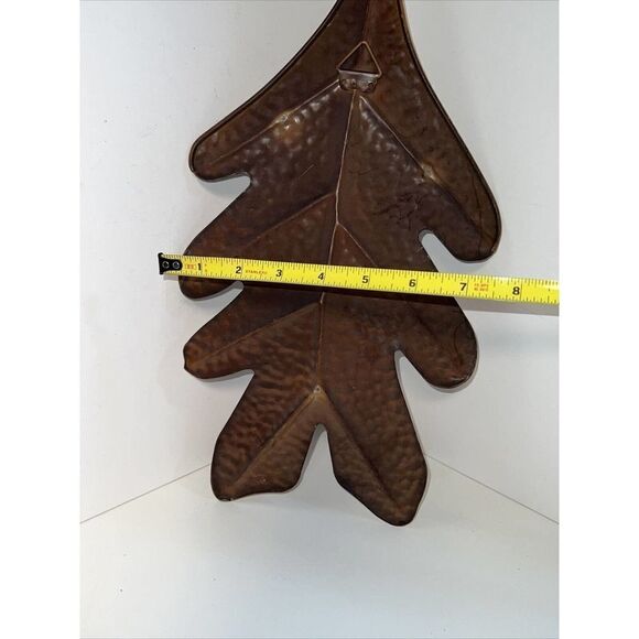 Large Minimal Brown Painted Leaf Wall Hanger - Picture 9 of 12